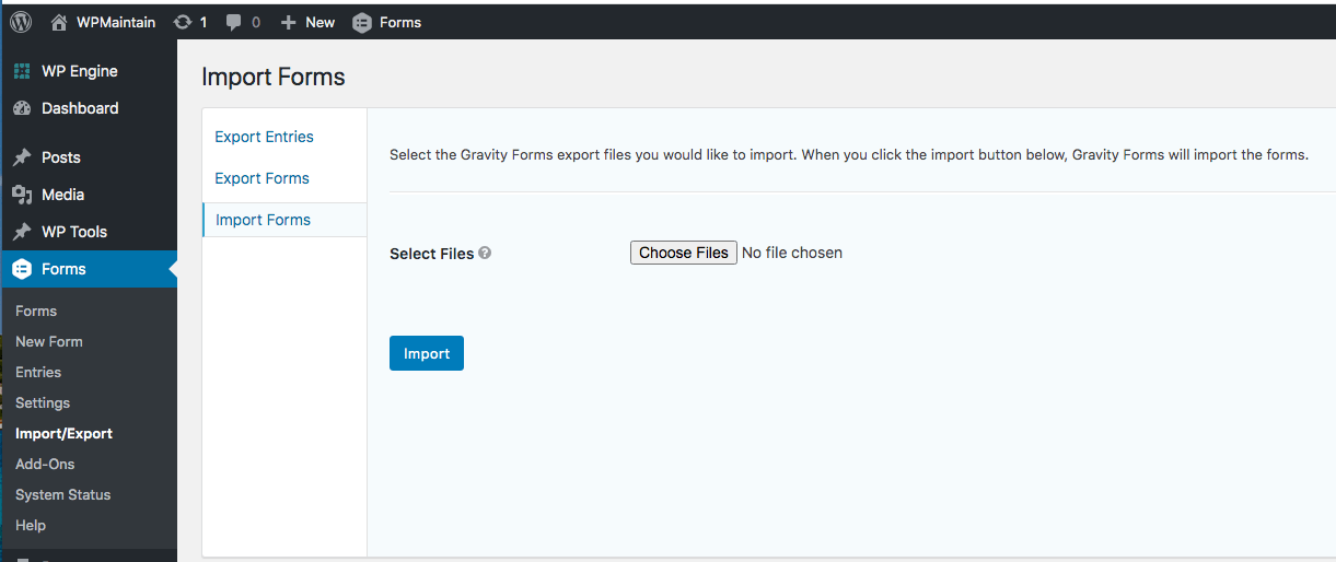 Importing and Exporting Gravity Forms