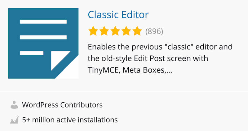 most popular wordpress plugins-classic-editor