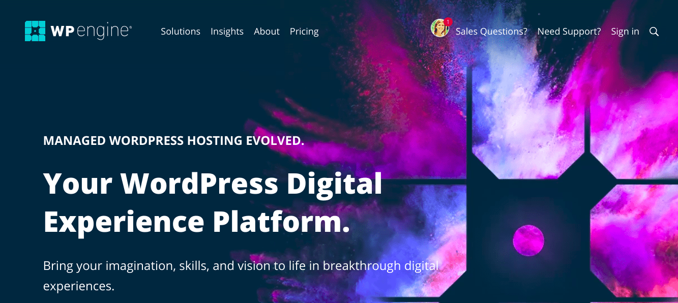 landing page for wpengine managed wordpress hosting