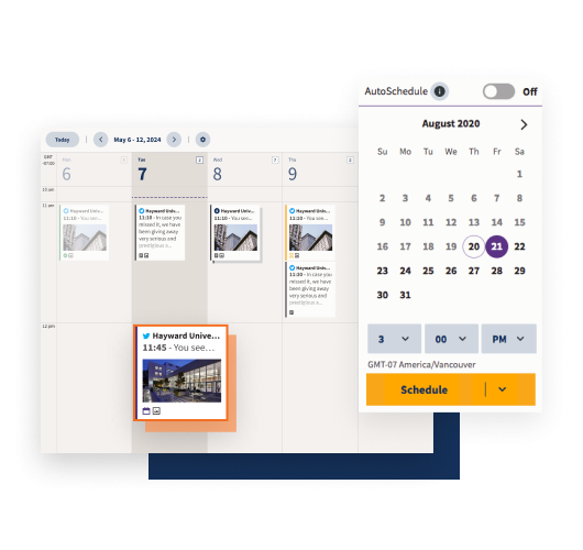 example graphic showing the Hootsuite WordPress plugin calendar function