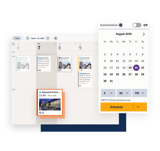 example graphic showing the Hootsuite WordPress plugin calendar function